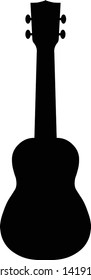 Ukelele or guitar icon silhouette in black, vector