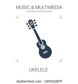 ukelele icon. high quality filled ukelele icon on white background. from music multimedia collection flat trendy vector ukelele symbol. use for web and mobile