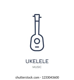 Ukelele icon. Ukelele linear symbol design from music collection. Simple outline element vector illustration on white background