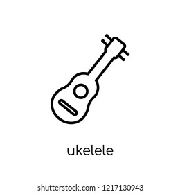 ukelele icon. Trendy modern flat linear vector ukelele icon on white background from thin line Music collection, outline vector illustration