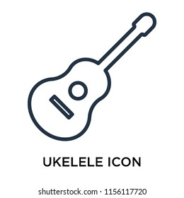 Ukelele icon vector isolated on white background, Ukelele transparent sign , thin pictogram or outline symbol design in linear style