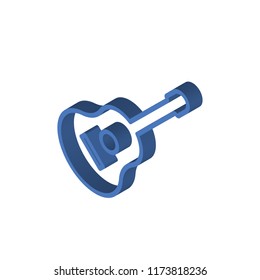 Ukelele isometric left top view 3D icon