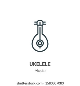 Ukelele outline vector icon. Thin line black ukelele icon, flat vector simple element illustration from editable music concept isolated on white background
