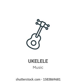 Ukelele outline vector icon. Thin line black ukelele icon, flat vector simple element illustration from editable music concept isolated on white background