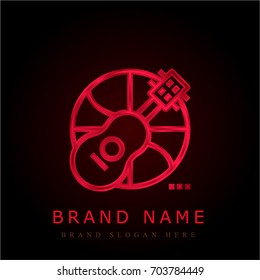 Ukelele red chromium metallic logo