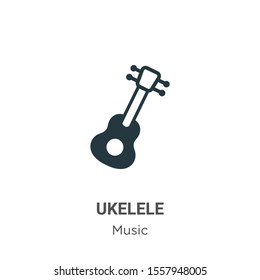 Ukelele vector icon on white background. Flat vector ukelele icon symbol sign from modern music collection for mobile concept and web apps design.