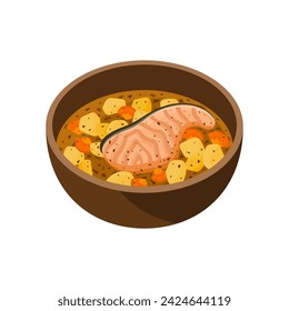 Ukha traditionelle russische Fischsuppe Vektor-Illustration