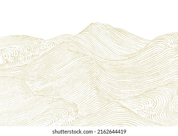 Ukiyo-e touch image of the sea illustration.It is vector data that is easy to edit.