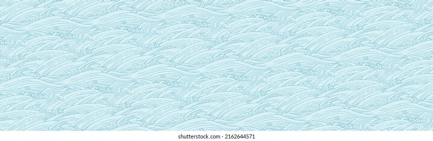 Ukiyo-e touch rough sea image illustration.seamless pattern.It is vector data that is easy to edit.