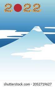 Ukiyoe-style New Year's card of Mt.fuji.