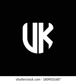 ukl logo monogram with circular shape shield design template