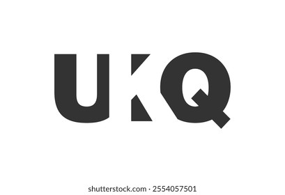 UKQ logo design. Initial letter U K Q bold font style for tech startups, consulting, corporate branding. Creative company name, headlines typography identity, trendy logotype. Vector illustration.