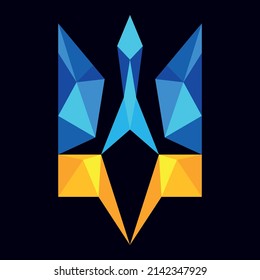 Ukrainisches Emblem in Vektorgrafik. Nationales Emblem. Flagge der Ukraine.