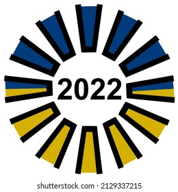 Ukraine 2022 national flag icon vector illustration