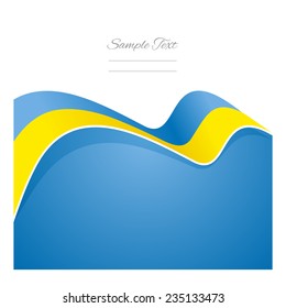 Ukraine abstract flag ribbon vector
