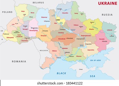 ukraine administrative map without crimea