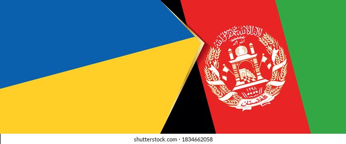 Ukraine and Afghanistan flags, two vector flags symbol of relationship or confrontation.