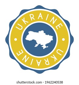 Ukraine Badge Map Vector Seal. National Symbol Country Stamp Design Icon Label. 