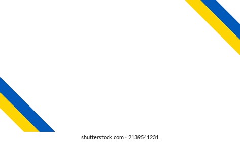 Ukraine blue and yellow simple striped horizontal row line empty blank background banner template. Peace nation sign.