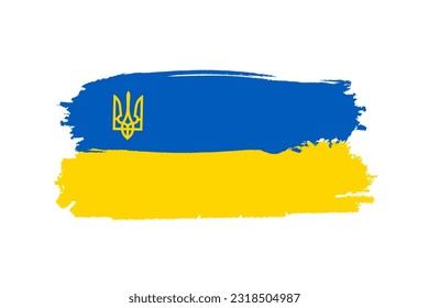 Ukraine brush paint flag. Vector illustration
