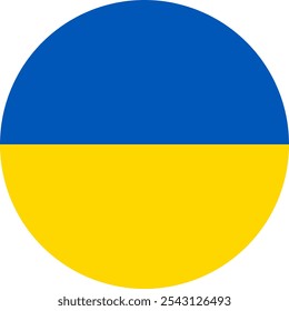 Ukraine Circle Flag, Circle Flag of Ukraine, Vector Images
