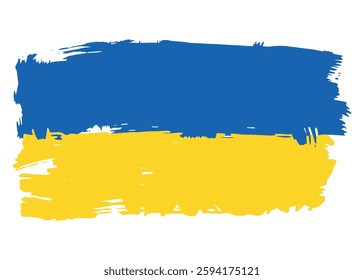 Ukraine colorful brush strokes painted flag	
