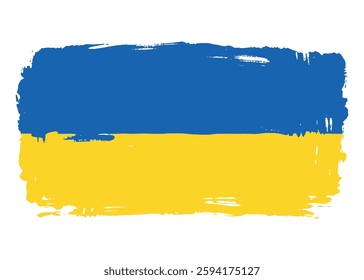 Ukraine colorful brush strokes painted flag	
