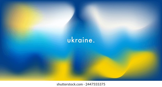 Ukraine colors mesh background for no war concept. Gradient backdrop. Soft blurry white, yellow and blue texture. Vector aesthetic for social media templates and graphic design