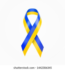 Ukraine colors wave ribbon. Vector blue and yellow srip