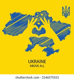 Ukraine conceptual map, vector illustration.
Ukraine above all