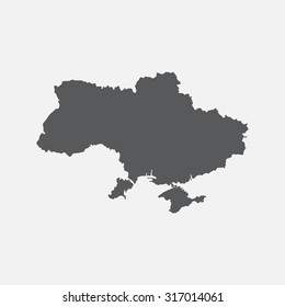 Ukraine country border map.