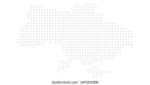 Ukraine country map backgraund made from abstract halftone dot pattern, Vector illustration isolated on white background