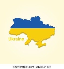 Ukraine Country Map, Ukraine Country Map Design, Ukraine Flag On Map, Vector Illustration