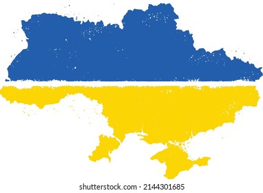 Ukraine Country Map Distressed Flag