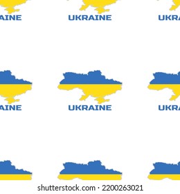 Ukraine Country Map Seamless Pattern. In The Colors Of The Ukrainian Flag.