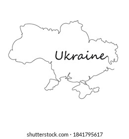 Ukraine country - one line drawing. Vector illustration continuous line drawing.