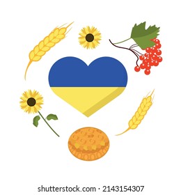 Ukraine culture set vector illustration