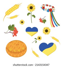 Ukraine culture set vector illustration