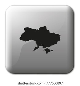 Ukraine detailed map flat vector icon.