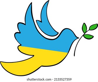 Ukraine Dove of Peace decoration Ukrainian Flag decoration for T-shirt bags cards frames Ukraine decoration 