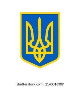 Ukraine-Emblem auf weißem Hintergrund.