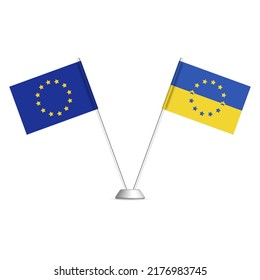 Ukraine eurointegration, progress to join the European Union, vector illustration.