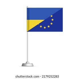 Ukraine eurointegration, progress to join the European Union, vector illustration.