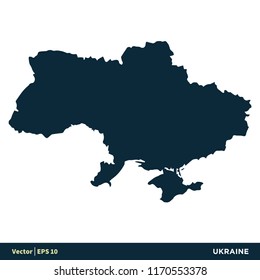 Ukraine - Europe Countries Map Vector Icon Template Illustration Design. Vector EPS 10.