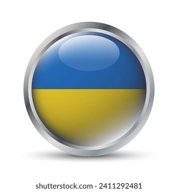 Ukraine Flag 3D Badge Illustration