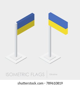 Ukraine flag 3d isometric style