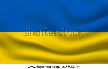 Ukraine flag 3d waving banner background