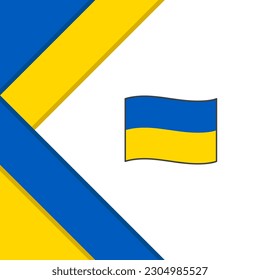 Plantilla de diseño de fondo de resumen de bandera de Ucrania. Banner en medios sociales del Día de la Independencia de Ucrania. Antecedentes de Ucrania
