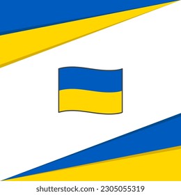 Plantilla de diseño de fondo de resumen de bandera de Ucrania. Banner en medios sociales del Día de la Independencia de Ucrania. Bandera de Ucrania