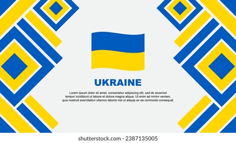 Ukraine Flagge abstrakte Hintergrunddesign-Vorlage. Ukraine Unabhängigkeitstag Banner-Wallpaper Vektorgrafik. Ukraine